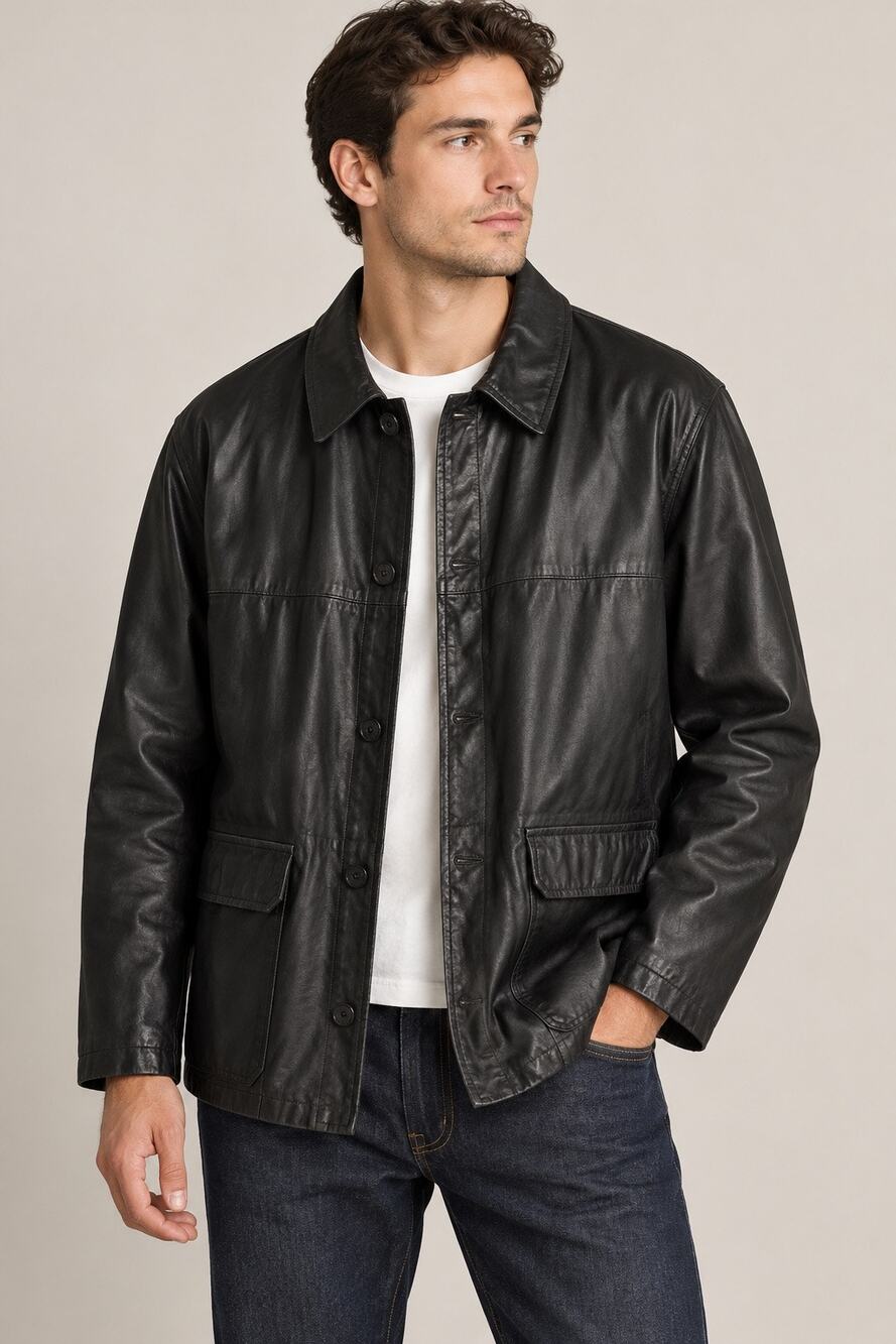 1937 Antica Pelletteria Firenze Italian Leather Jacket Black Made in Italy – XL